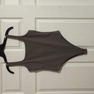 Forever 21 Contour Tank Bodysuit in Harbor Grey